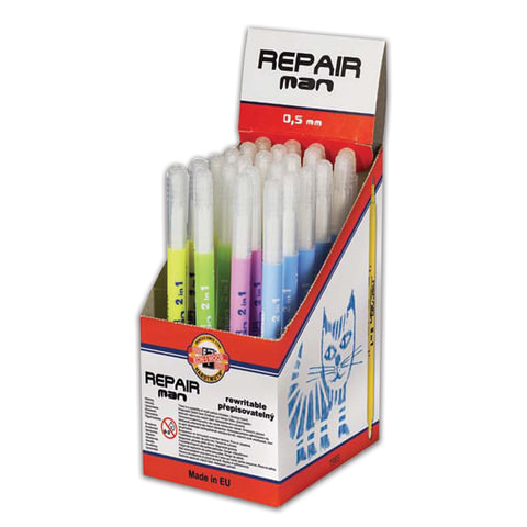 Ручка Пиши-стирай роллер KOH-I-NOOR "Repair man", толщ.письма 0,3 мм, 7719831702KD