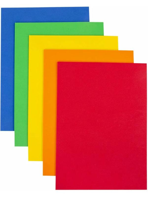 Пористая резина/фоамиран А4, 2мм,, 5л, 5цв, яркие цвета, блестки, ЮНЛАНДИЯ, 662052