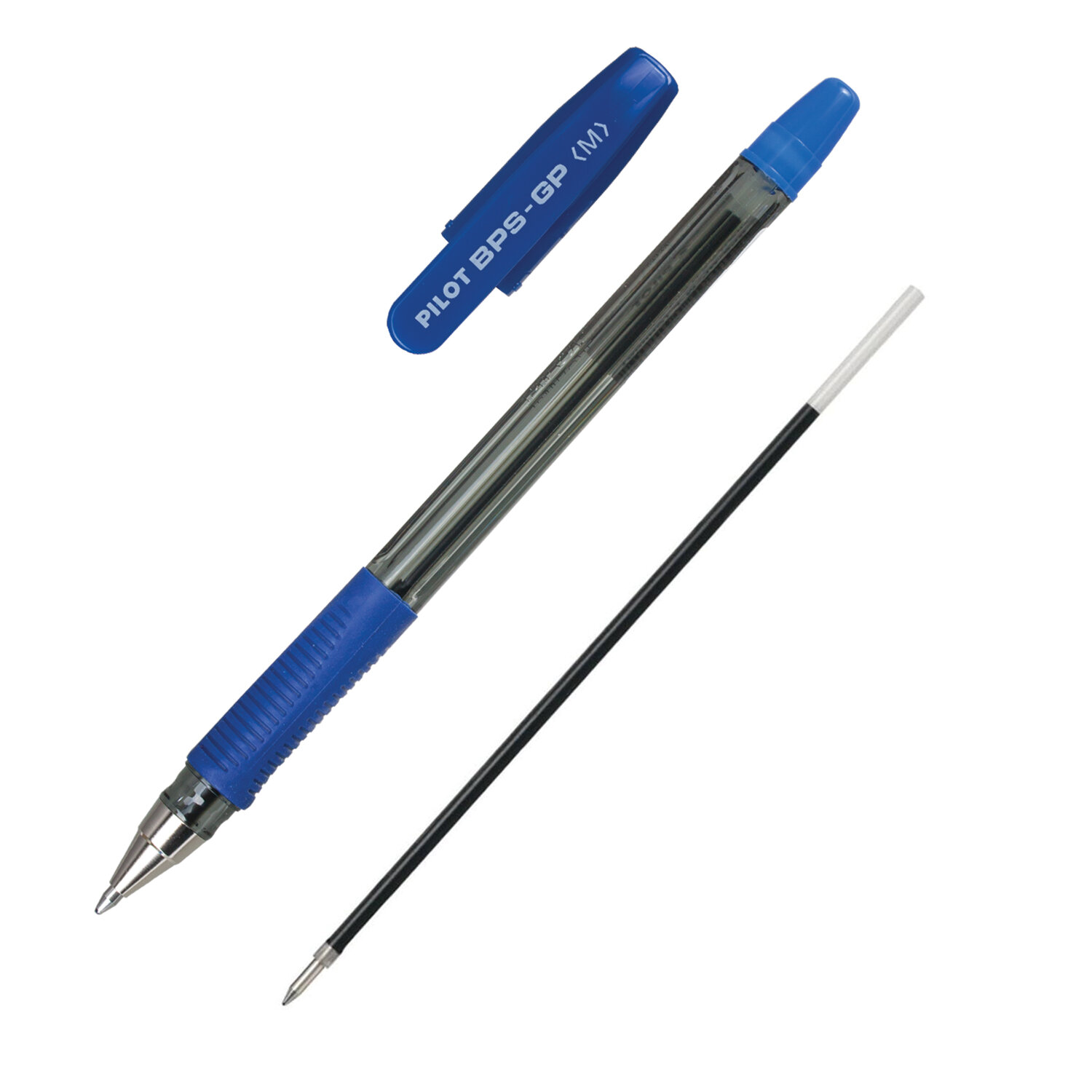 Ручка шариковая PILOT BPS-GP-M, на маслян. основе, корпус синий, с рез.упором, 0,4 мм, синяя