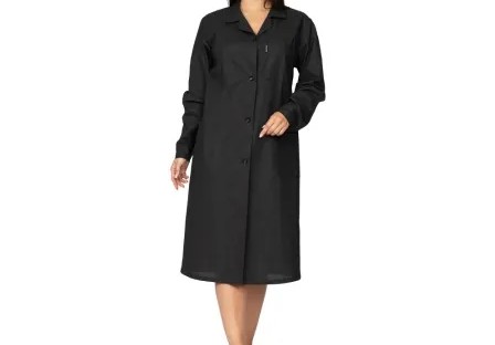 Халат рабочий женский, цвет черный (размер 52)