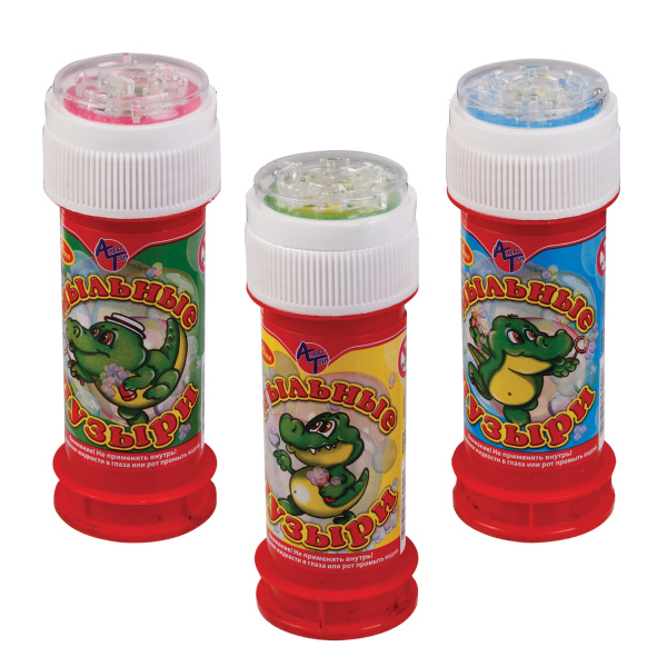 Мыльные пузыри "Крокодил" с игрушкой на крышке, 50 мл, АЛЕКС ТОЙЗ, 15010