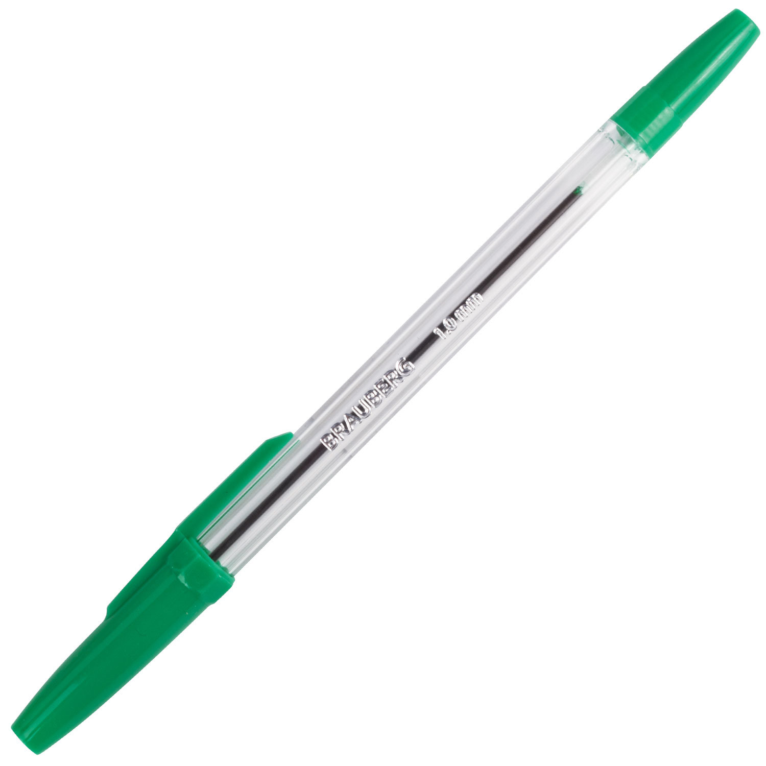Ручка шариковая BRAUBERG "Line", корпус прозрачный, толщ.письма 1мм, 141342, зеленая