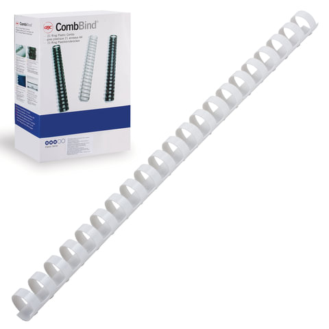 Пружины пласт. д/переплета GBC(ДжиБиСи, Англия), набор 100шт, 16мм, на 126-145л, белые, 4028610